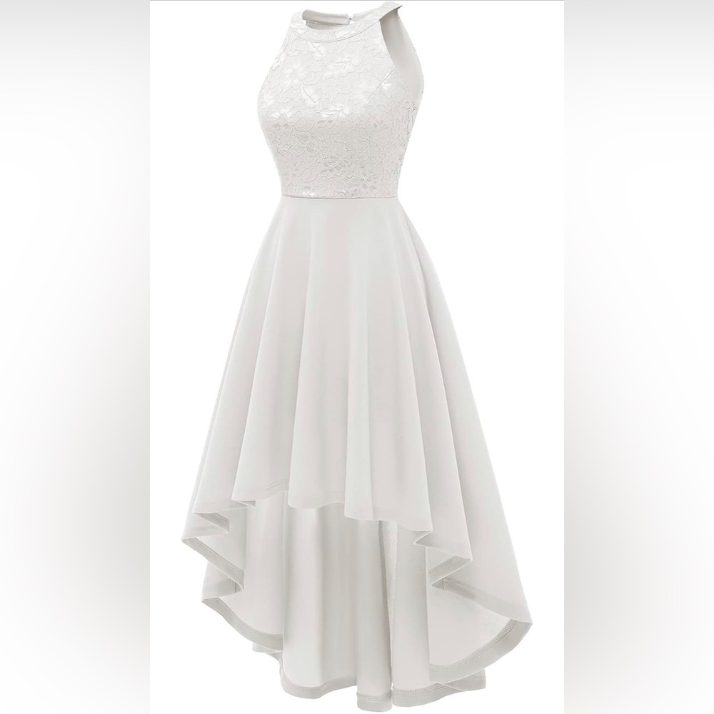Bbonlinedress Women High Low Halter Cocktail Party Bridesmaid Dress A-line - Picture 5 of 7